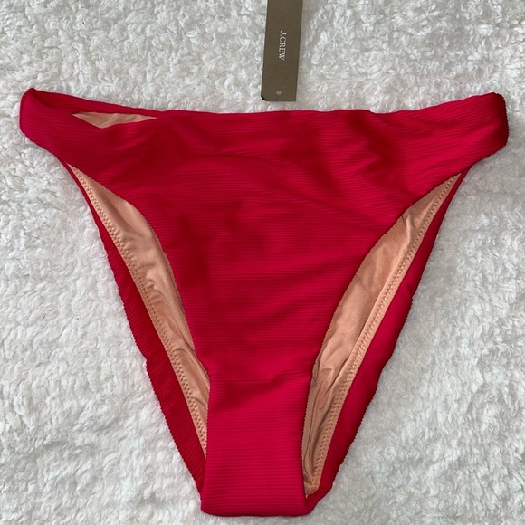 J. Crew Ribbed High Cut Bikini Bottoms Size Small NWT - Picture 4 of 6